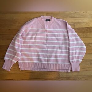 Pink Striped Sweater size Large worn once